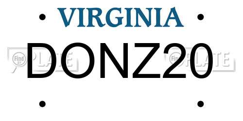 DONZ20 Virginia License Plate