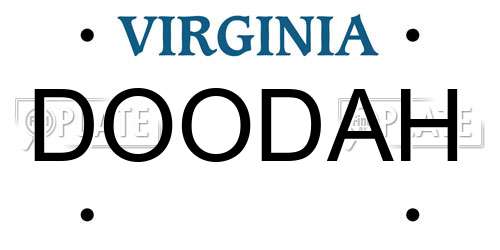 DOODAH Virginia License Plate