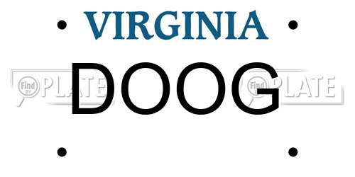 DOOG Virginia License Plate