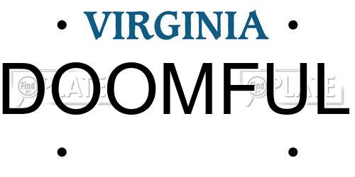 DOOMFUL Virginia License Plate