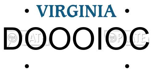 DOOOIOC Virginia License Plate