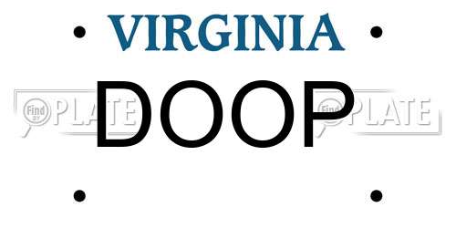 DOOP Virginia License Plate