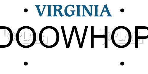 DOOWHOP Virginia License Plate