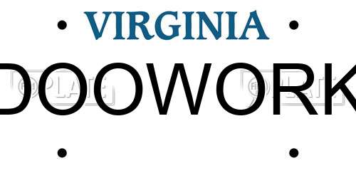DOOWORK Virginia License Plate