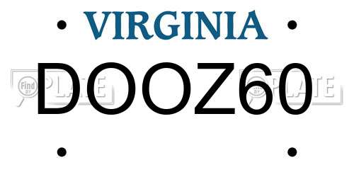 DOOZ60 Virginia License Plate