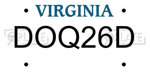DOQ26D Virginia License Plate