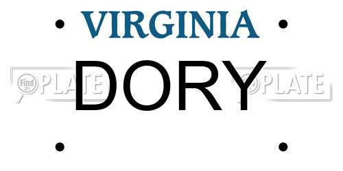 DORY Virginia License Plate