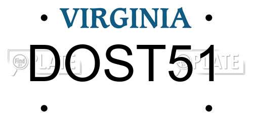 DOST51 Virginia License Plate