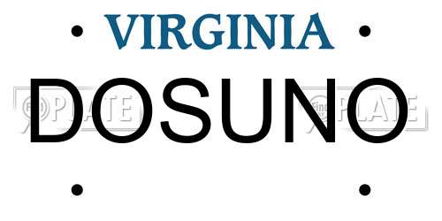 DOSUNO Virginia License Plate