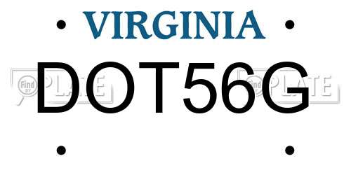 DOT56G Virginia License Plate