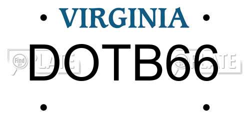 DOTB66 Virginia License Plate