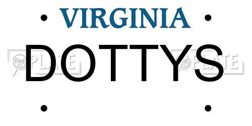 DOTTYS Virginia License Plate