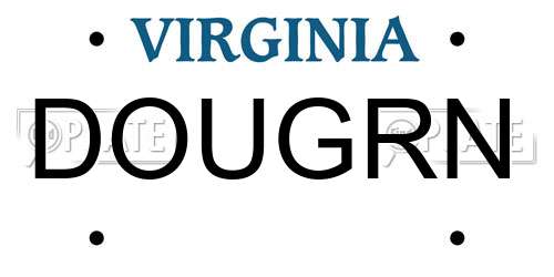 DOUGRN Virginia License Plate