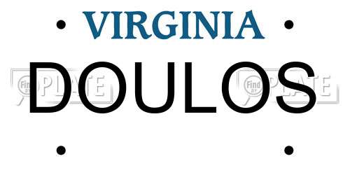 DOULOS Virginia License Plate