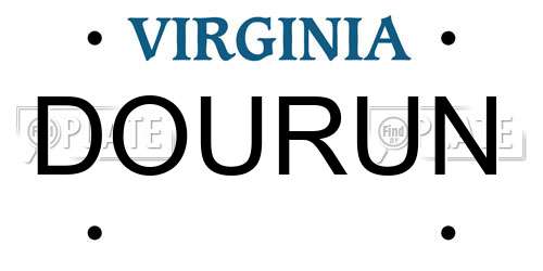 DOURUN Virginia License Plate