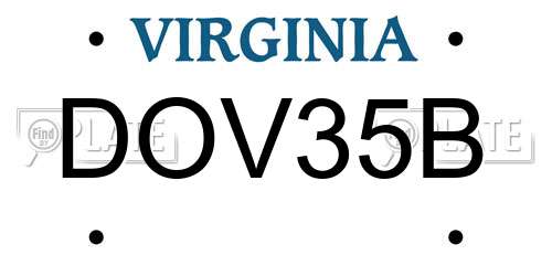 DOV35B Virginia License Plate