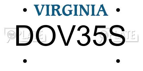 DOV35S Virginia License Plate