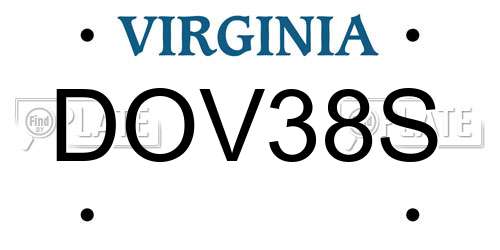 DOV38S Virginia License Plate