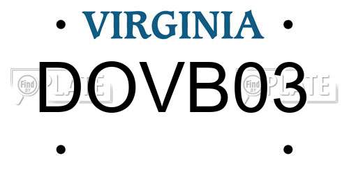 DOVB03 Virginia License Plate