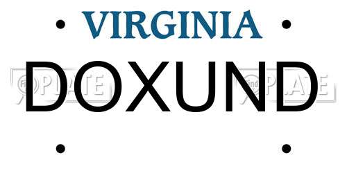 DOXUND Virginia License Plate