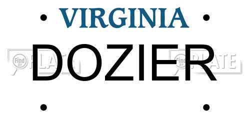 DOZIER Virginia License Plate