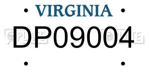 DP09004 Virginia License Plate