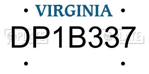 DP1B337 Virginia License Plate