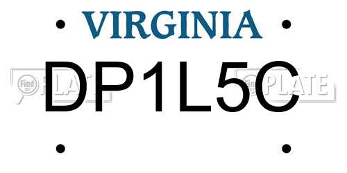 DP1L5C Virginia License Plate