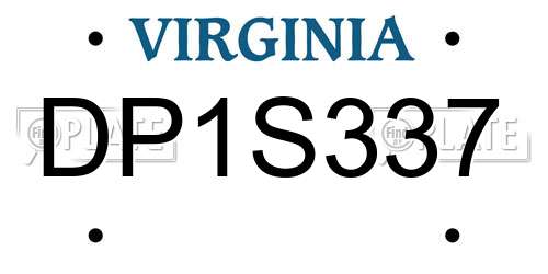 DP1S337 Virginia License Plate