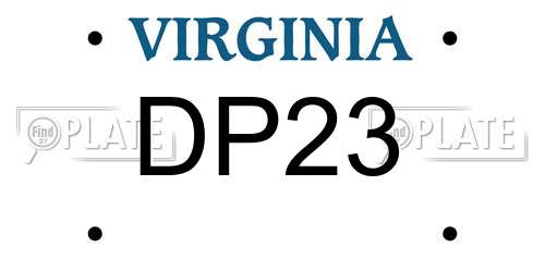 DP23 Virginia License Plate