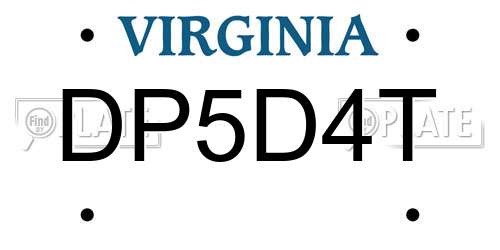 DP5D4T Virginia License Plate