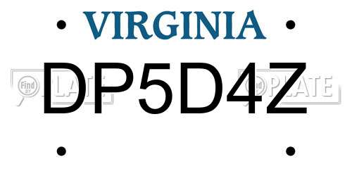 DP5D4Z Virginia License Plate