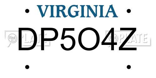 DP5O4Z Virginia License Plate