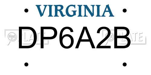 DP6A2B Virginia License Plate