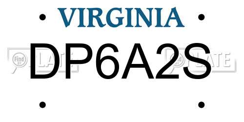 DP6A2S Virginia License Plate