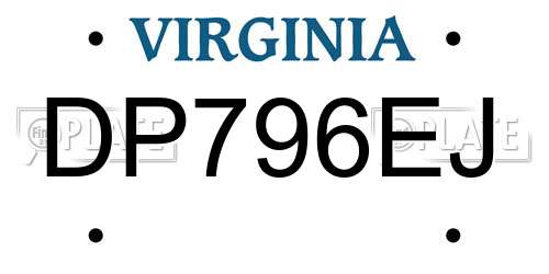 DP796EJ Virginia License Plate