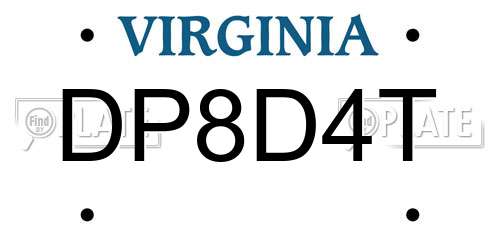 DP8D4T Virginia License Plate