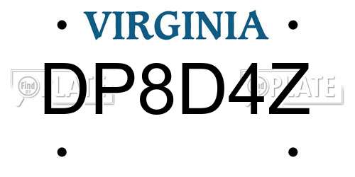 DP8D4Z Virginia License Plate
