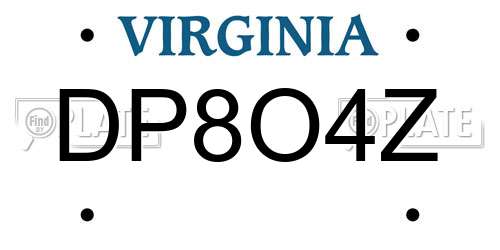 DP8O4Z Virginia License Plate