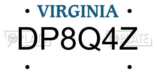 DP8Q4Z Virginia License Plate