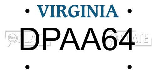 DPAA64 Virginia License Plate