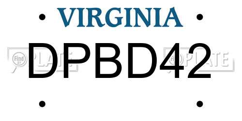 DPBD42 Virginia License Plate