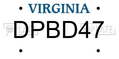 DPBD47 Virginia License Plate
