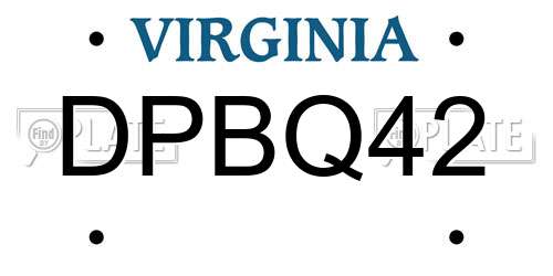 DPBQ42 Virginia License Plate