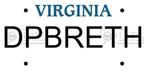 DPBRETH Virginia License Plate