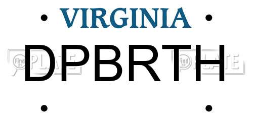 DPBRTH Virginia License Plate
