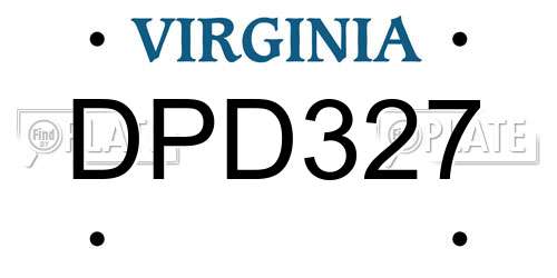 DPD327 Virginia License Plate