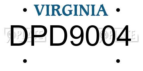 DPD9004 Virginia License Plate