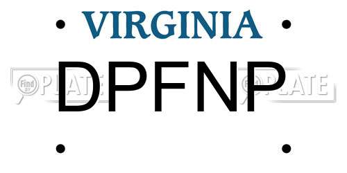 DPFNP Virginia License Plate