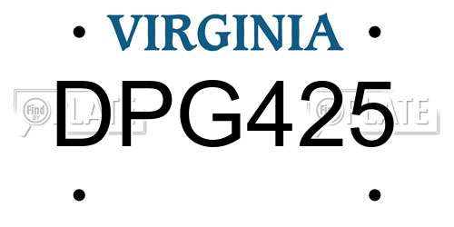 DPG425 Virginia License Plate